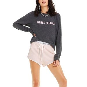 Wildfox fierce female cozy pullover sweater